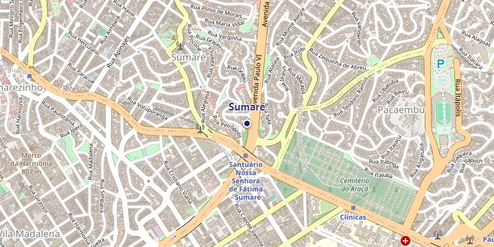 Mapa do bairro Sumaré em São Paulo