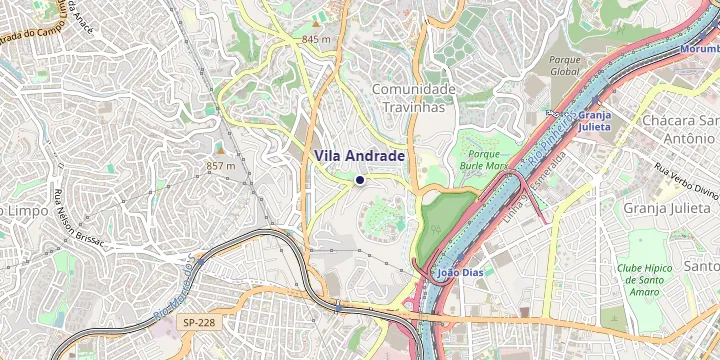 Mapa do bairro Vila Andrade em São Paulo