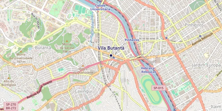 Mapa do bairro Vila Butantã em São Paulo